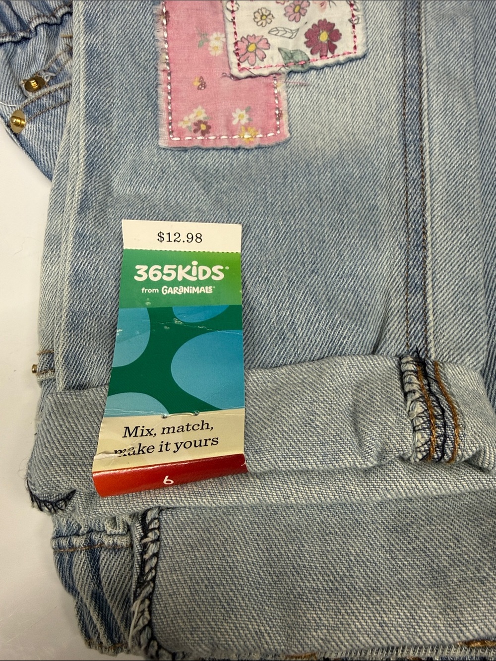 Garanimals Light Blue Denim Jeans with Pink Floral Patch